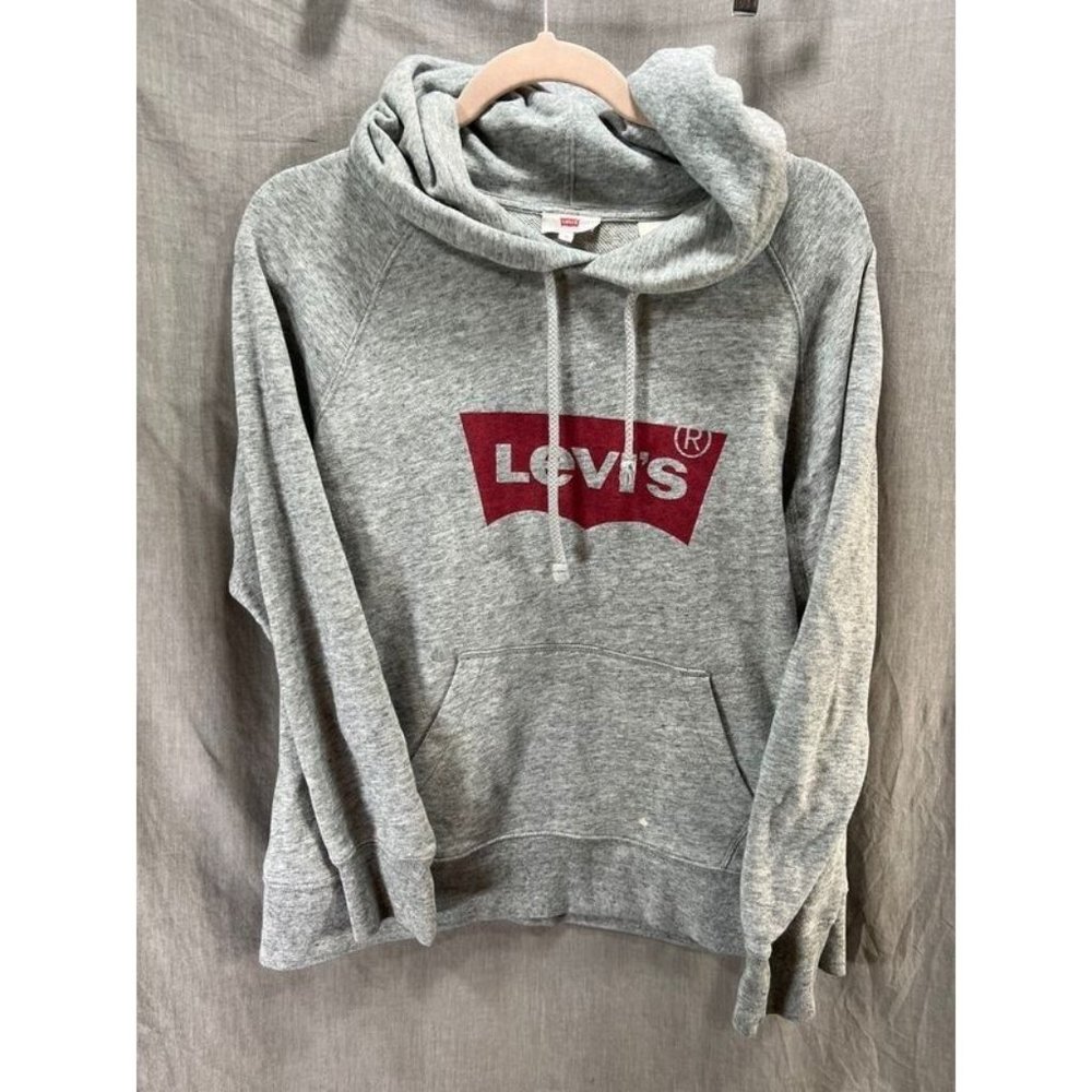 Levis Sweater Boys Medium Gray Logo Pullover Long Sleeve Hoodie Kids